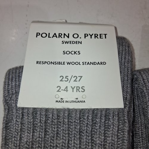 3 POLARN O. PYRET SOCKS - 25/27 (2-4 YRS) - GRAY image 3
