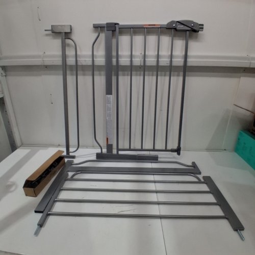 REGALO EASY STEP EXTRA WIDE METAL SAFETY GATE - 30" X 29"-49" - GREY/PLATINUM (MODEL: 1164EP) image 2