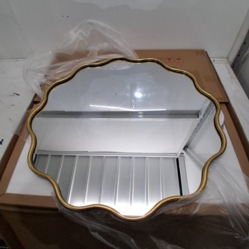 BEAUTYPEAK WAVY ROUND MIRROR - 30" - GOLD (MODEL: QGBL30G) image 4