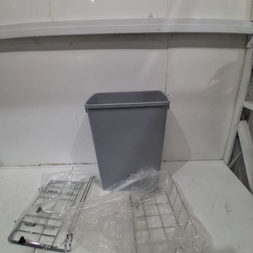 REV-A-SHELF UNIVERSAL WAST CONTAINER WITH REAR BASKET - 5GAL - GREY image 3
