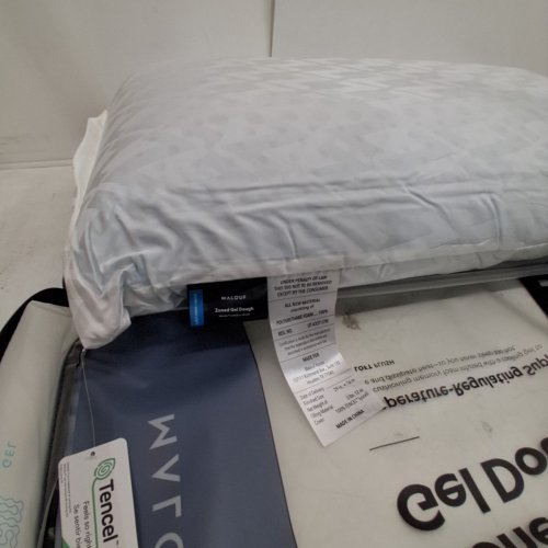 MALOUF Z ZONED DOUGH GEL-INFUSED MEMORY FOAM PILLOW - QUEEN - WHITE/BLUE (MODEL: ZZQQHPZG) image 3