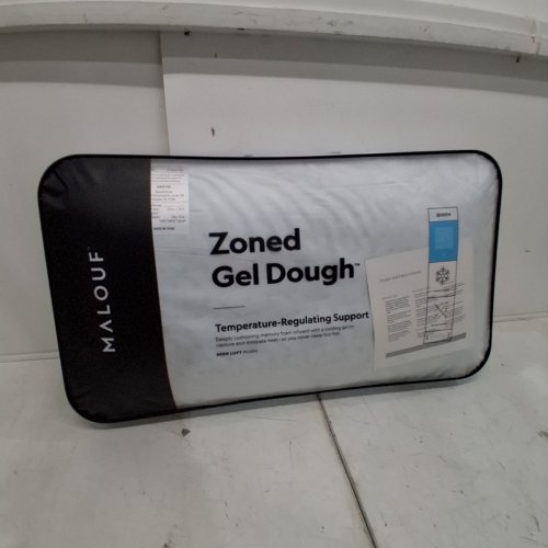 MALOUF Z ZONED DOUGH GEL-INFUSED MEMORY FOAM PILLOW - QUEEN - WHITE/BLUE (MODEL: ZZQQHPZG) image 4