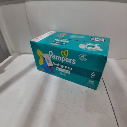 108PK PAMPERS BABY-DRY LEAKPROOF DISPOSABLE DIAPERS - SIZE 6 (35+ LB) - SESAME STREET image 4
