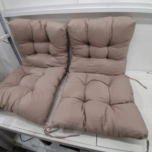 2PK OUTDOOR THICKENED PATIO CHAIR CUSHION - BROWN/TAN image 2