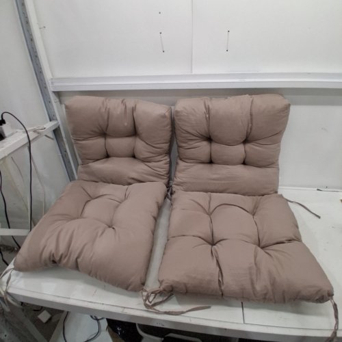 2PK OUTDOOR THICKENED PATIO CHAIR CUSHION - BROWN/TAN image 3