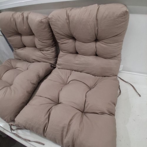 2PK OUTDOOR THICKENED PATIO CHAIR CUSHION - BROWN/TAN image 4