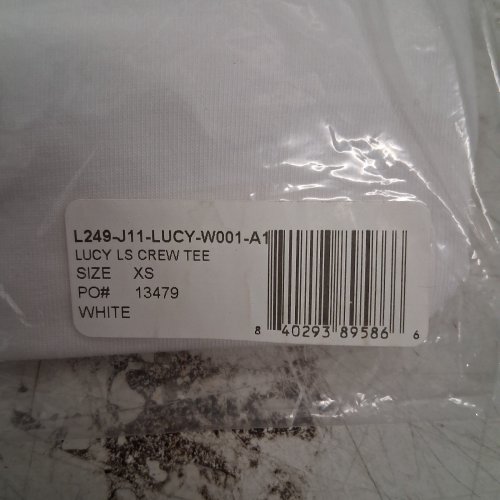 WOMEN'S ASHER LUCY LONG SLEEVE CREW TEE - EXTRA SMALL - WHITE (STYLE: L249-J11-LUCY-W001-A1) image 3