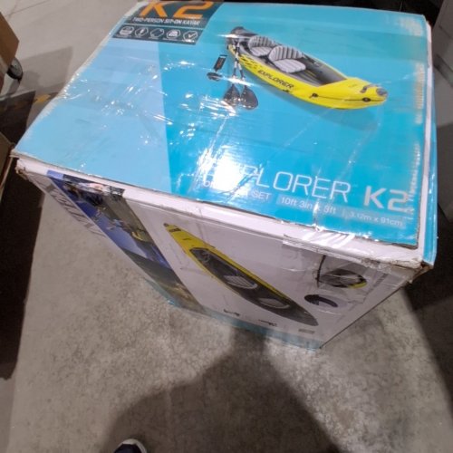 INTEX EXPLORER K2 2-PERSON INFLATABLE KAYAK SET WITH ALUMINUM OARS & PUMP - YELLOW (MODEL: 68307EP) image 9