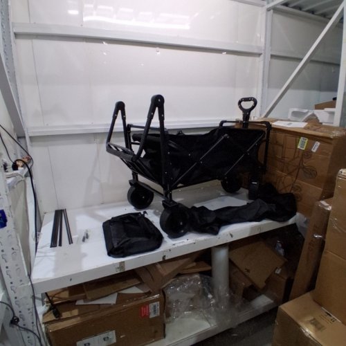 SANYCASA FOLDING WAGON WITH EXTENSION AND ROOF- BLACK (MODEL: JB-W-XBK-03) image 3