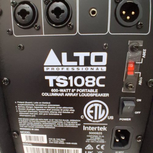 ALTO POWERED COLUMN ARRAY PA SPEAKER SYSTEM WITH 3-CHANNEL DIGITAL MIXER - BLUETOOTH AND APP CONTROL - 600W - 8" SUBWOOFER - BLACK (MODEL: TS108C) image 10