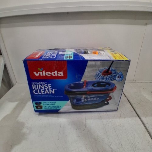 VILEDA EASYWRING RINSECLEAN SPIN MOP & BUCKET SYSTEM WITH REUSABLE MICROFIBER MOPHEAD & EXTENDABLE HANDLE - BLUE/GREY (MODEL: 168467) image 5