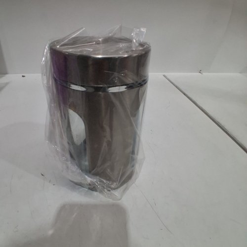 GLASS STORAGE CANISTER - 48OZ - SILVER / CLEAR image 4