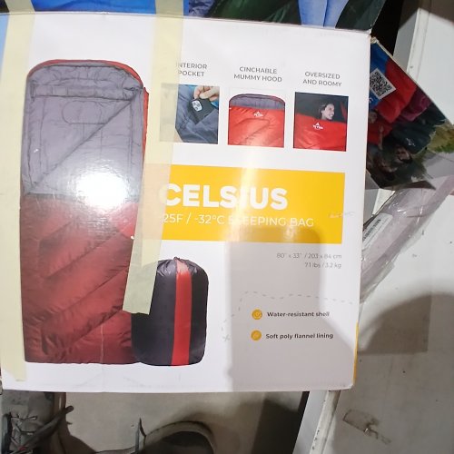 TETON CELSIUS REGULAR SLEEPING BAG ALL WEATHER BAG - 80" X 33" - RED image 2