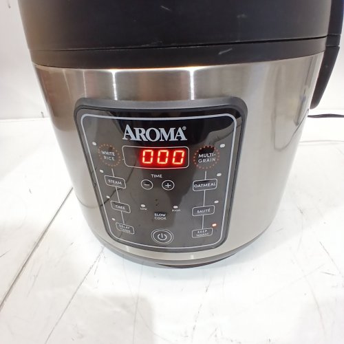 AROMA DIGITAL RICE COOKER - 20 CUP - STAINLESS STEEL / BLACK (MODEL: ARC-1030SB) image 2