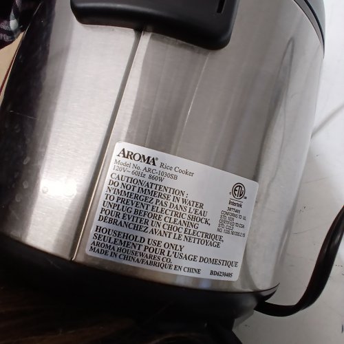 AROMA DIGITAL RICE COOKER - 20 CUP - STAINLESS STEEL / BLACK (MODEL: ARC-1030SB) image 3