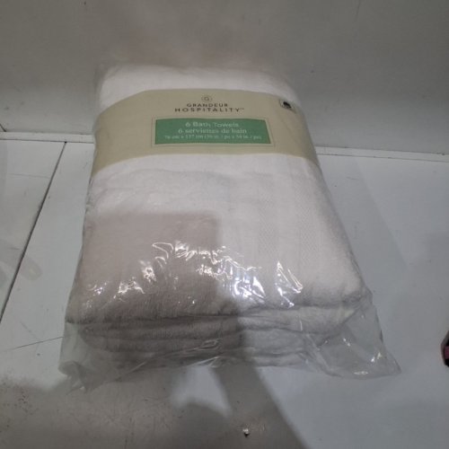 6PK GRANDEUR HOSPITALITY BATH TOWELS - 30" X 54" - WHITE (MODEL: 4500995) image 2