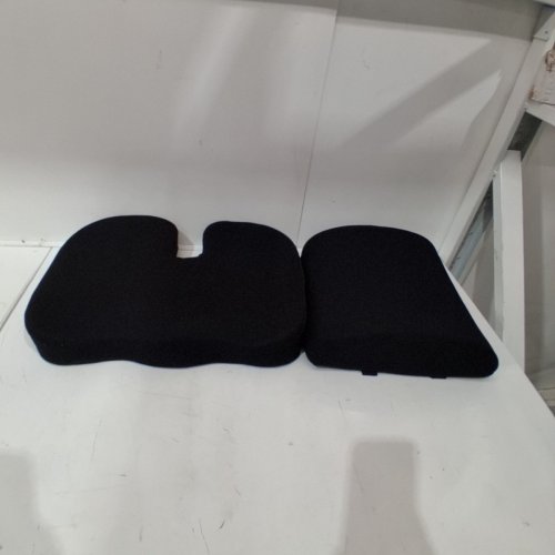 2PC DONAMA MEMORY FOAM CHAIR SEAT & LUMBAR CUSHION - 18.1" X 13.7" X 3" - BLACK - (MODEL: 765452604861) image 2