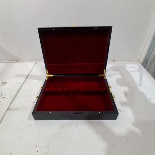 KORETECH SECURE & ORGANIZED LUXURIOUS VELVET LINING GOLD HANDLES -10.5" X 11" - CHERRY image 6
