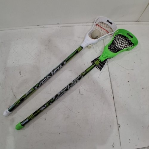 3PC FRANKLIN SPORTS VENOM LACROSSE STICKS & BALL - 32" - GREEN/WHITE/BLACK image 2