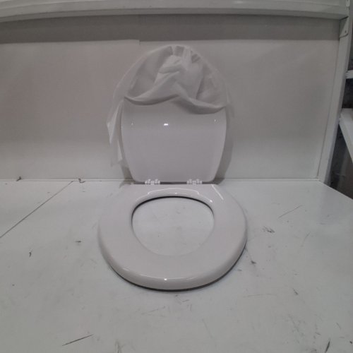 CENTOCO HEAVY DUTY MOLDED PLATIC ELONGATED CLOSED FRONT TOILET SEAT, WHITE (MODEL: DS900-001) image 2