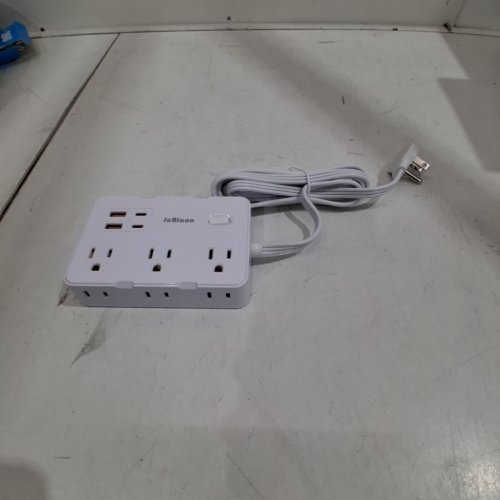 JCBLAON SURGE PROTECTOR POWER STRIP EXTENSION BAR WITH 6 OUTLETS, 3 USB PORTS (1 USB-C), 3 SIDE OUTLETS & FLAT PLUG - 1250W - 5FT - WHITE (MODEL: QT660-CU) image 3