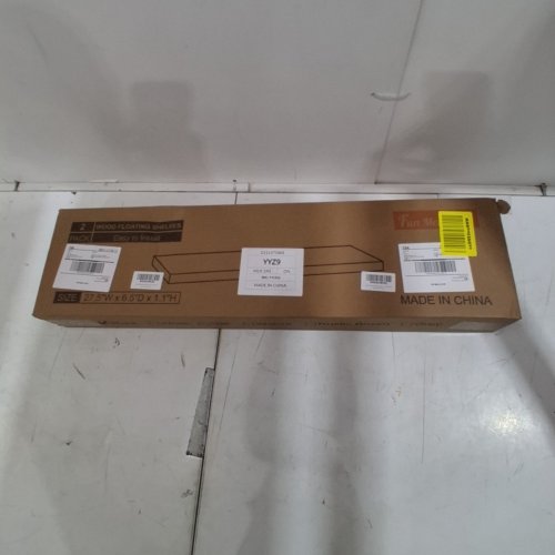 2PK PREMIUM WOOD LARGE FLOATING SHELVES - 27.5" X 6.5" - BLACK image 2