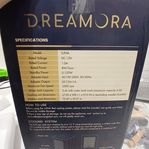 DREAMORA LUNA BED COOLING SYSTEM - BLACK image 3