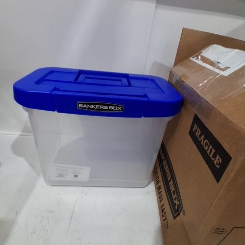 FELLOWES BANKERS BOX HEAVY DUTY PORTABLE PLASTIC FILE BOX LETTER SIZE (MODEL: 0086304) image 2