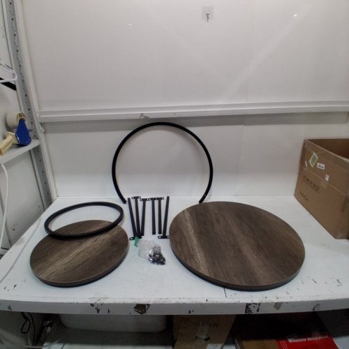 2PC ABOXOO COFFEE TABLE NESTING SIDE ROUND TABLE - OAK (MODEL: HM3057) image 2