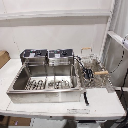 TANGME COMMERCIAL TRIPLE BASKET DEEP FRYER - 23 QT - GREY / BLACK (MODEL: 83) image 3