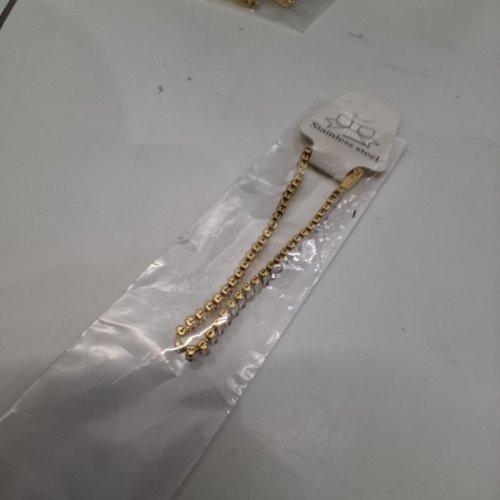 WOMENS STAINLES STEEL DIAMOND BRACELET- GOLD TONE image 3