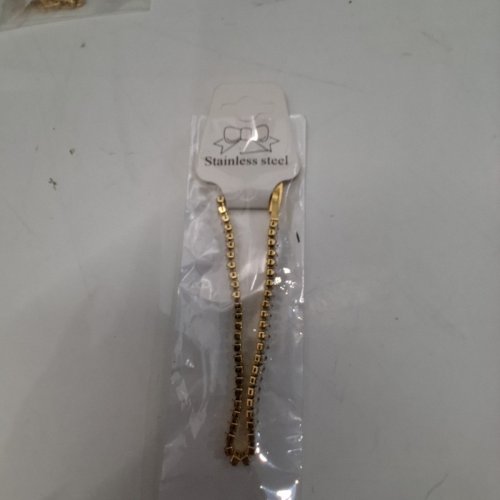 WOMENS STAINLES STEEL DIAMOND BRACELET- GOLD TONE image 4