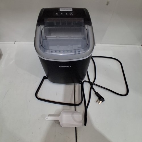EUHOMY COUNTERTOP ICE MAKER MACHINE WITH HANDLE, BASKET AND SCOOP - MAKES 26LB/DAY - BLACK (MODEL: IM001-BBL-CAEH) image 3