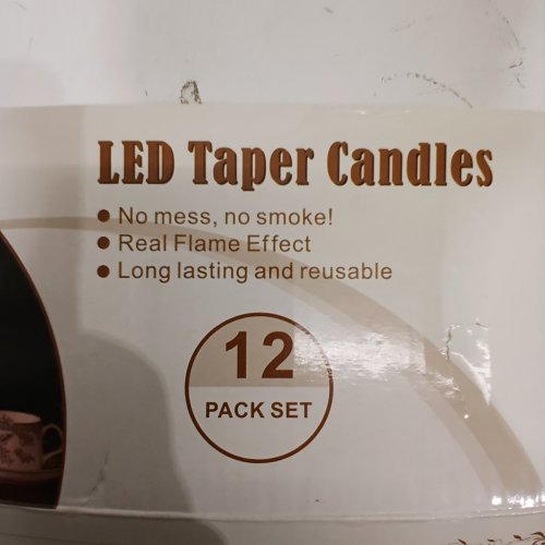 12PK IMAGE LED TAPER CANDLES WITH REMOTE - 10" - IVORY image 2