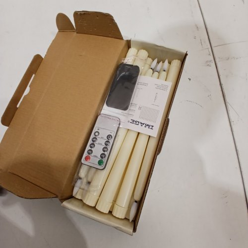 12PK IMAGE LED TAPER CANDLES WITH REMOTE - 10" - IVORY image 3
