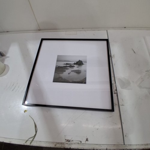 MCS MASTER & CO. FOUNDRY METAL AND GLASS GALLERY WALL FRAME - 18" X 18" (MATTED 8" X 8") - BLACK/WHITE (MODEL: 60967) image 2