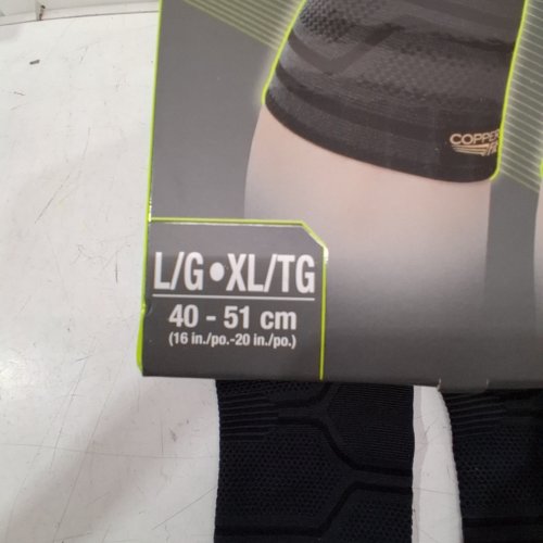2PK COPPER FIT COMPRESSION KNEE SLEEVE - LARGE/EXTRA LARGE - BLACK (MODEL: 2034172) image 2