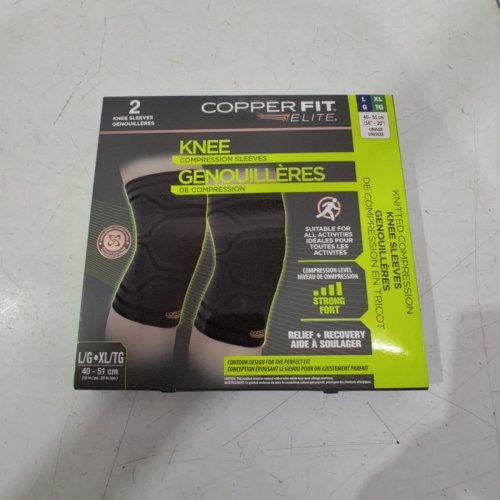 2PK COPPER FIT COMPRESSION KNEE SLEEVE - LARGE/EXTRA LARGE - BLACK (MODEL: 2034172) image 4