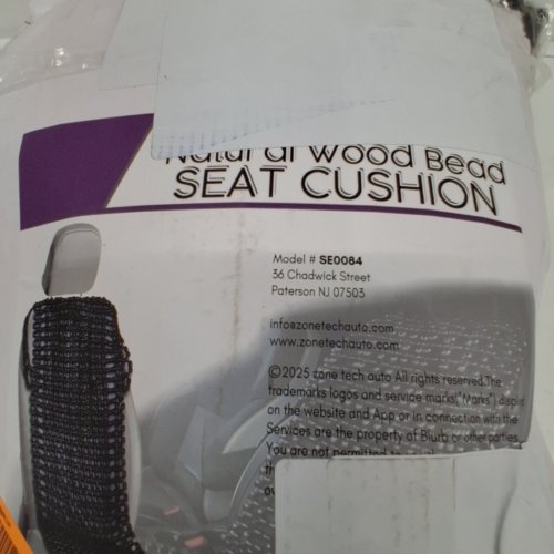 ZONETECH NATURAL WOODEN BEADED SEAT COVER - BLACK image 2