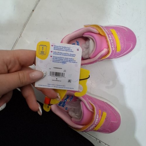 MS RACHEL STRIDE RITE BABY SNEAKERS - SIZE 6 - PINK / YELLOW image 4