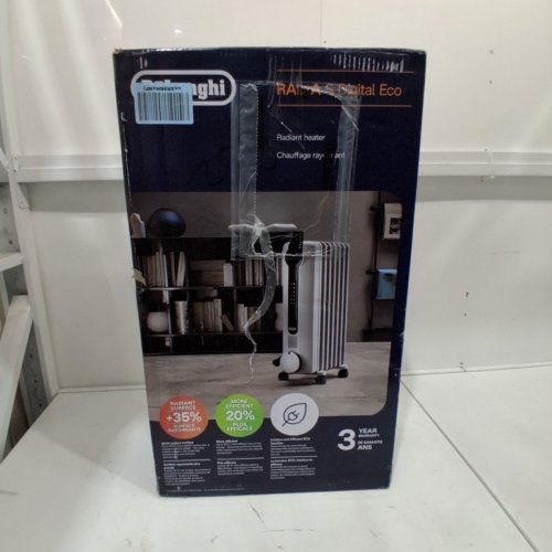 DELONGHI RADIAS OIL FILLED RADIATOR, ECO DIGITAL FULL ROOM RADIANT ELECTRIC SPACE HEATER - LIGHT GREY (MODEL:TRRS0715ECA) image 6