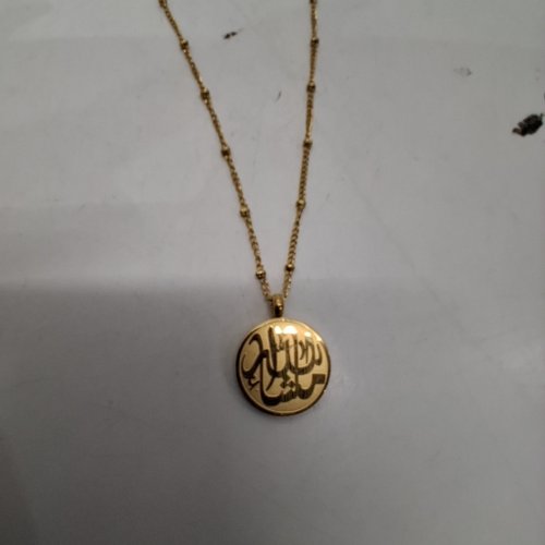 ADULTS ROUND PENDANT NECKLACE -16 MM PENDANT/ 20-22" CHAIN LENGTH - GOLD-TONE image 2