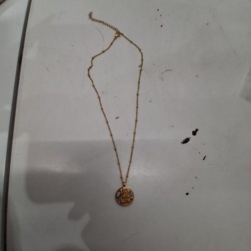 ADULTS ROUND PENDANT NECKLACE -16 MM PENDANT/ 20-22" CHAIN LENGTH - GOLD-TONE image 3