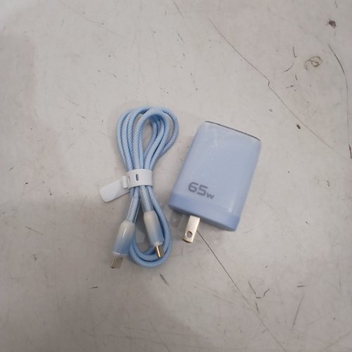 2PC KUULAA GAN USB CHARGING BLOCK & USB-C POWER CORD - 65W - LIGHT BLUE (MODEL: KL-CD131) image 3