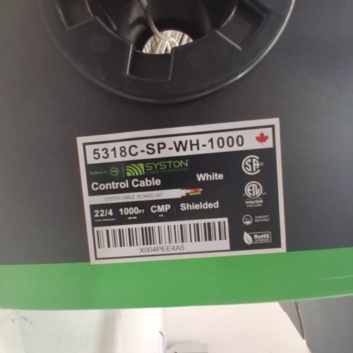 SYSTON SHIELDED SECURITY SOUND CONTROL CABLE - CMP FT6 - 22/4 GAUGE 1000FT - WHITE (MODEL: 5318C-SP-WH-1000) image 2