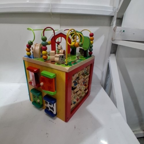 B. TOYS WOODEN ACTIVITY CUBE WITH ALPHABET EDUCATIONAL FOR TODDLERS - 1 YEAR+ - MULTICOLORED (MODEL: CH1040-01) image 3