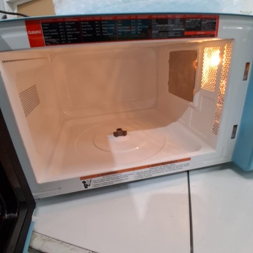 GALANZ RETRO STYLE MICROWAVE WITH LOCKING DOOR - 900W 0.9CU.FT - BLUE (MODEL: GLCMKZ09BER09) image 5