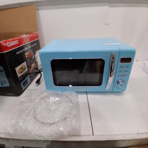 GALANZ RETRO STYLE MICROWAVE WITH LOCKING DOOR - 900W 0.9CU.FT - BLUE (MODEL: GLCMKZ09BER09) image 6