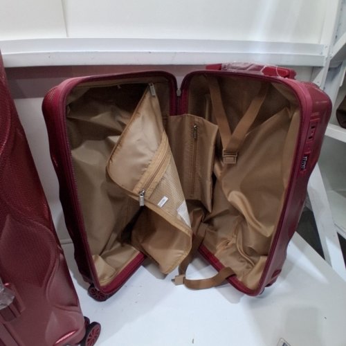 3PC OMBRY LUGGAGE SUITCASE SET WITH 360 ROTATION WHEELS - LIGHT WEIGHT AND DURABLE - 20"/24"/28" - WINE RED image 4