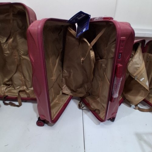 3PC OMBRY LUGGAGE SUITCASE SET WITH 360 ROTATION WHEELS - LIGHT WEIGHT AND DURABLE - 20"/24"/28" - WINE RED image 5